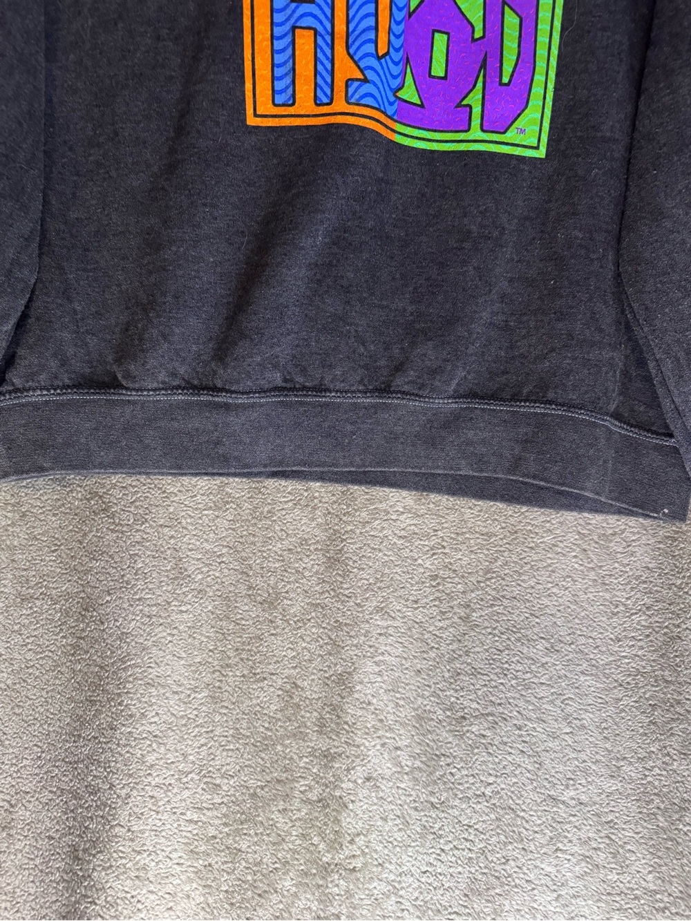 Charcoal Graphic Sweatshirt with Neon 'Boyz N The Hood' Panel - Picture 5 of 8